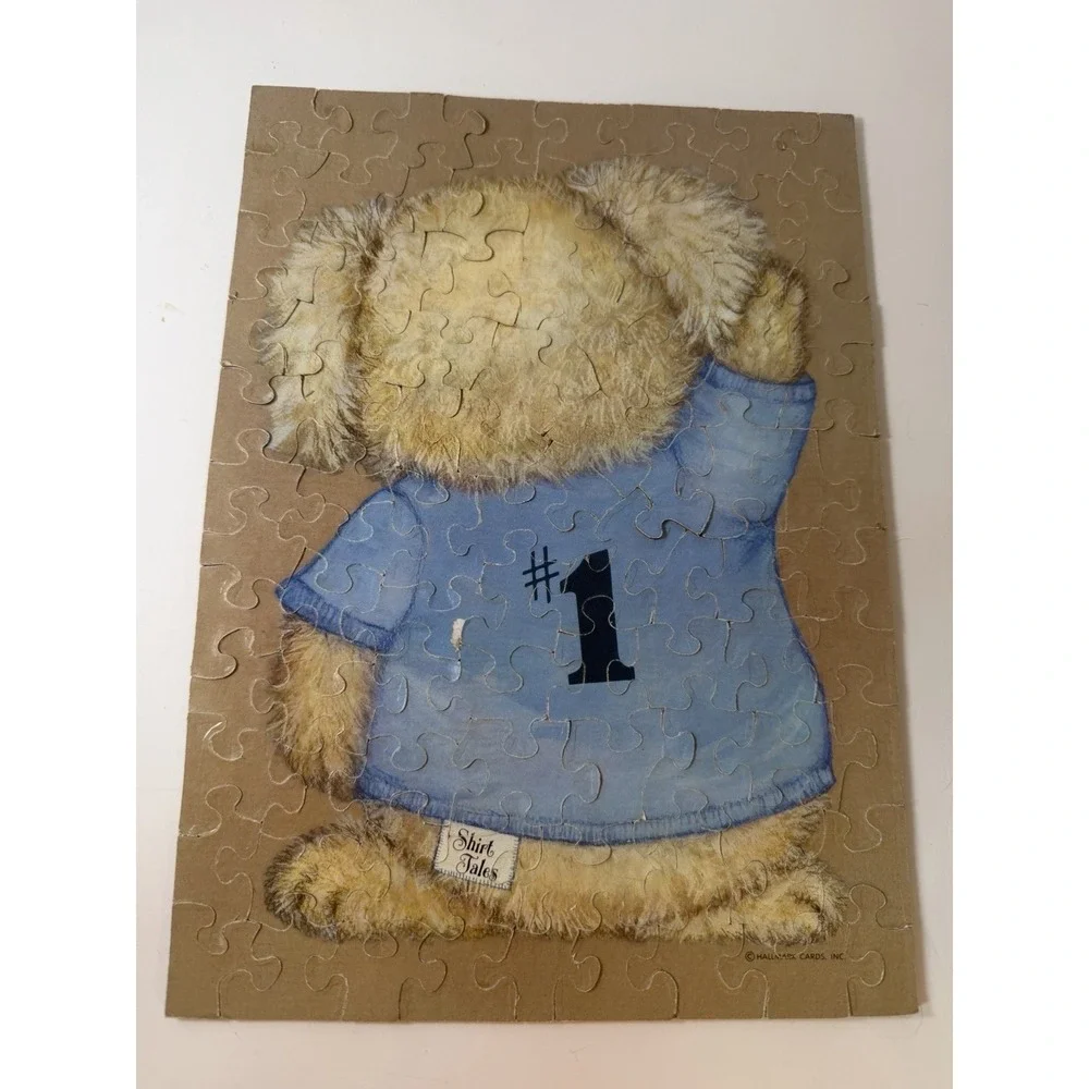 Vintage Shirt Tales 2 Sided Jigsaw Puzzle Hallmark Complete Over 60 Pieces Kip